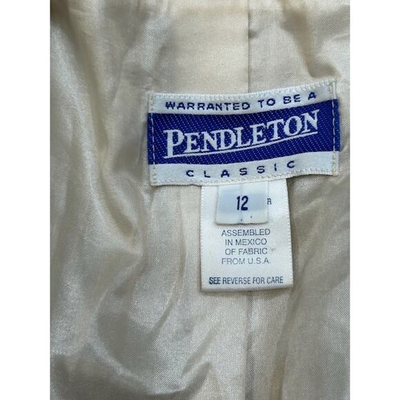 Pendleton Womens Jacket Blazer Classic Long Sleeve Linen Blend Beige Size 12 - Picture 3 of 8